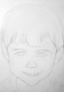 Study of a Little Boy - Line Drawing